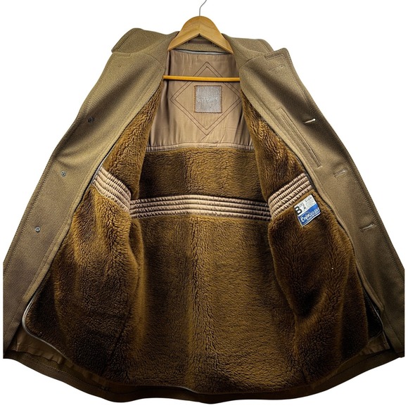 Valmeline Belted Wool Coat Men (EU)44 (US)36-38 Brwn Removable Liner Vtg Germany - Picture 3 of 16